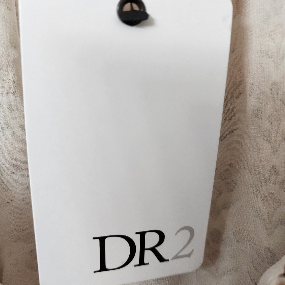 DR2 Tan Smocked Tie Front Blouse. Sizes Small & Medium Fit. - Picture 7 of 7
